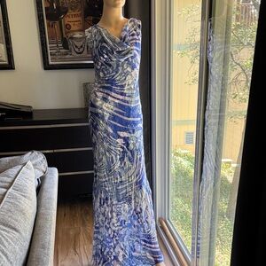 Elegant Blue and Silver Women's Dress Nina Austin